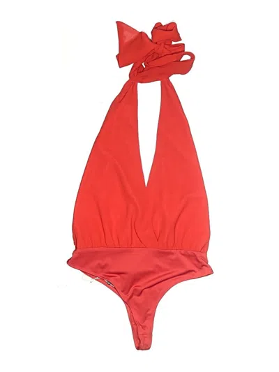 Lovers & Friends Swimsuit Top Red Solid Pattern Swimwear