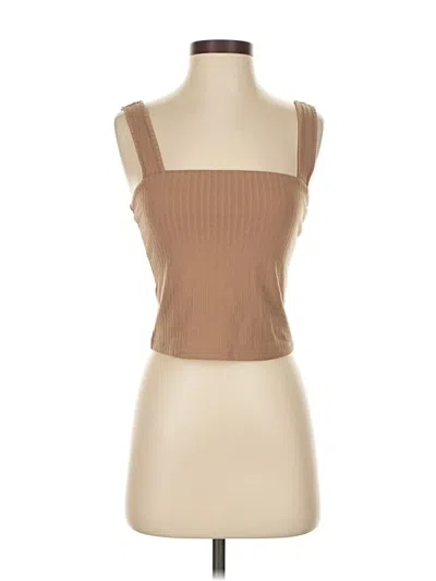 Pre-owned Lovers & Friends Tank Top Brown Strapless Neckline Tops
