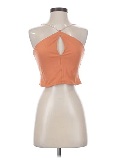 Lovers & Friends Tank Top Orange Halter Neckline Tops