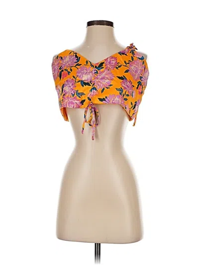 Pre-owned Lovers & Friends Tank Top Orange Strapless Neckline Tops