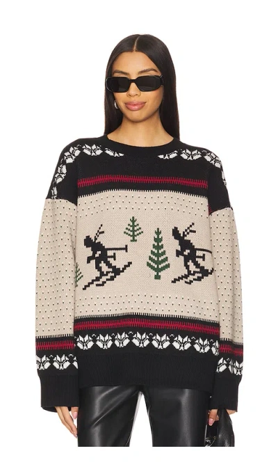 Lovers & Friends Theo Fairisle Sweater In Brown & Camel Multi
