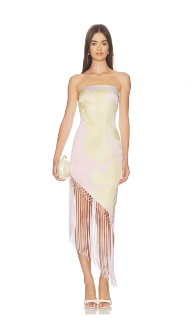 Lovers & Friends Tory Midi Dress In Pink & Yellow Floral