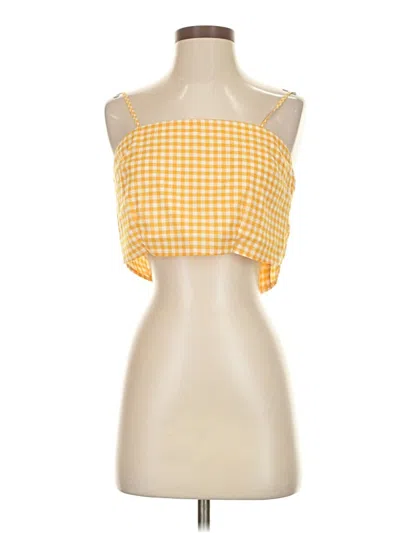 Pre-owned Lovers & Friends Tube Top Yellow Strapless Neckline Tops