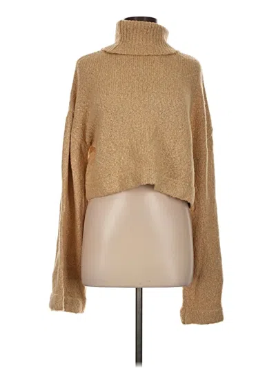 Pre-owned Lovers & Friends Turtleneck Sweater In Tan