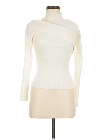 Pre-owned Lovers & Friends Turtleneck Sweater In White
