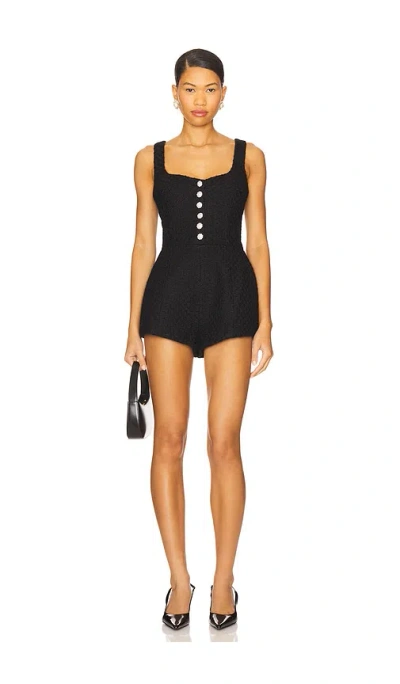 Lovers & Friends Tweed Josephine Romper In Black