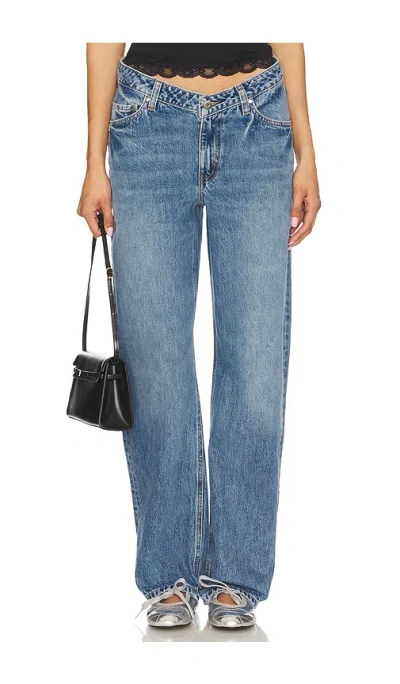 Lovers & Friends V Front Curve Jeans In Blue