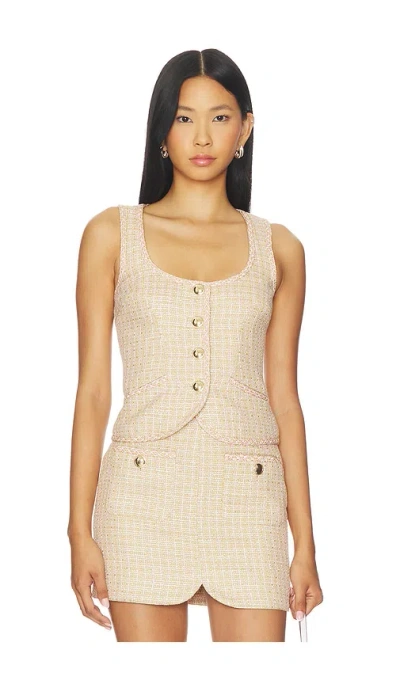 Lovers & Friends Vanessa Tweed Top In Neutral