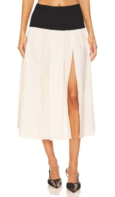 Lovers & Friends X Anja Dujakoviä Mac Midi Skirt In Black & Ivory