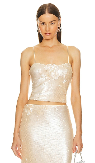 Lovers & Friends X Bridget Lilium Top In Beige Neutral