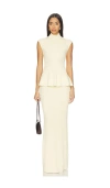 Lovers & Friends X Christina Elezaj Florie Mock Neck Maxi Dress In White
