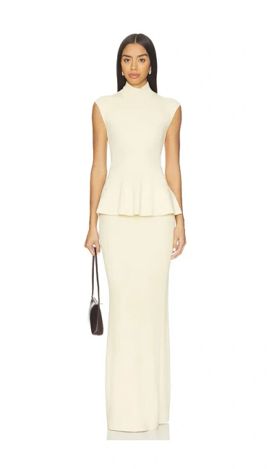 Lovers & Friends X Christina Elezaj Florie Mock Neck Maxi Dress In White