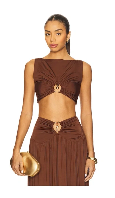 Lovers & Friends X Yhasmina Ferrara Lotte Top In Brown