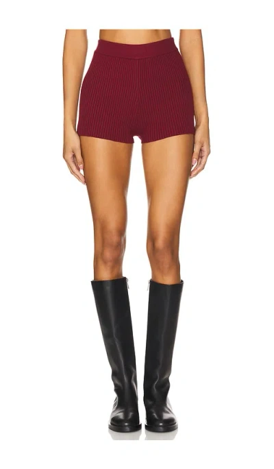 Lovers & Friends Aine Short In Burgundy