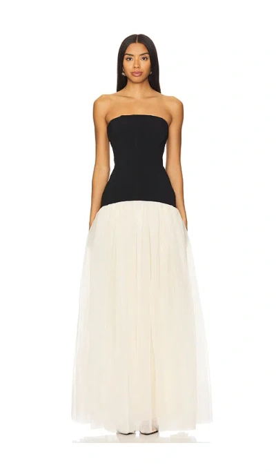 Lovers & Friends Alix Gown In 블랙 & 바닐라