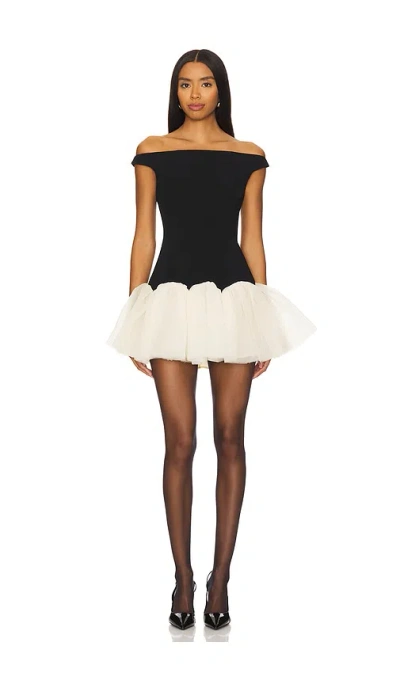 Lovers & Friends Alix Mini Dress In 黑色 & 香草色