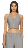 Lovers & Friends Amanda Vest In Charcoal Gray