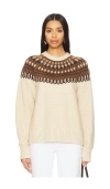 Lovers & Friends Andrea Fairisle Sweater In Beige & Brown Multi