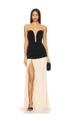 Lovers & Friends Ari Gown In Black And Cream In Multi