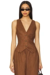 Lovers & Friends Asa Vest In Chocolate