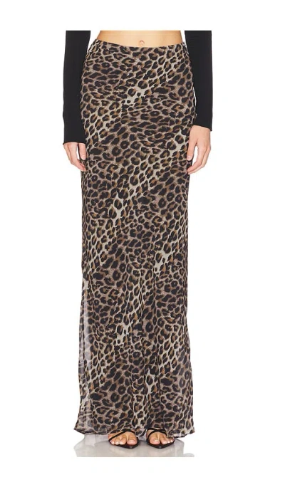 Lovers & Friends Atwood Maxi Skirt In Liquid Leopard
