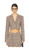 Lovers & Friends Bonnie Cropped Blazer In Tan