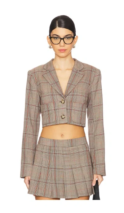 Lovers & Friends Bonnie Cropped Blazer In Tan