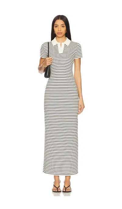 Lovers & Friends Carrie Polo Maxi Dress In White,black