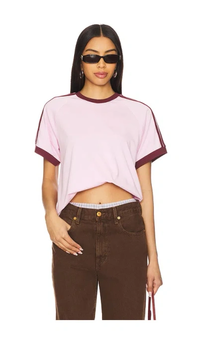 Lovers & Friends Charlie Tee In Pink & Maroon