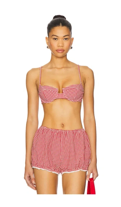 Lovers & Friends Check Me Out Top In Red Gingham