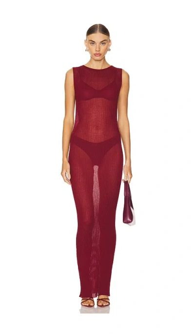 Lovers & Friends Clarice Sheer Maxi Dress In 葡萄酒色