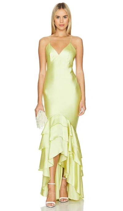 Lovers & Friends Cleo Gown In Melon Green