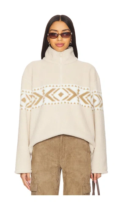 Lovers & Friends Clive Half Zip Pullover In 米色