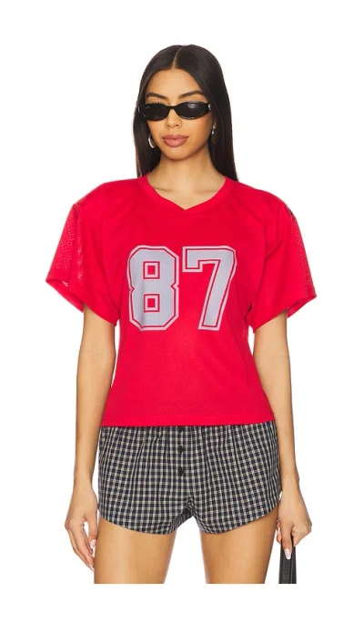 Lovers & Friends Cropped Jersey Top In 红色