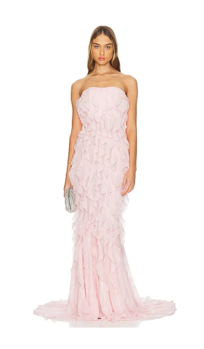 Lovers & Friends Davina Gown In Baby Pink