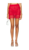 Lovers & Friends Domitilla Crochet Mini Skirt In Red