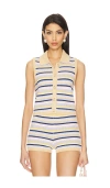 Lovers & Friends Donna Polo Top In Tan & Pink Multi