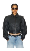 Lovers & Friends Dylan Faux Leather Bomber Jacket In Black