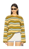 Lovers & Friends Ella Top In Moss Green Stripe