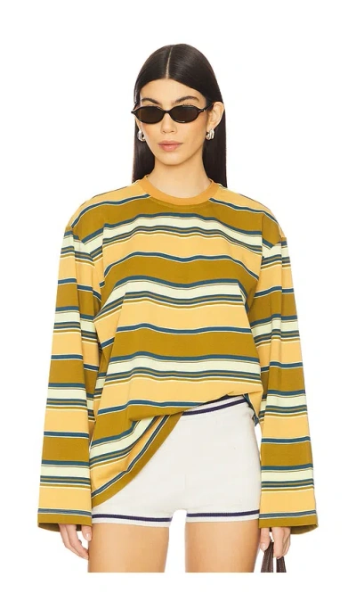 Lovers & Friends Ella Top In Moss Green Stripe