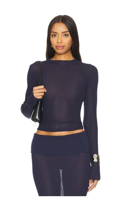 Lovers & Friends Ellison Sheer Top In 네이비