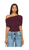 Lovers & Friends Gerda Off The Shoulder Top In 葡萄酒色