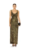 Lovers & Friends Ginger Sequin Gown In Disco Gold