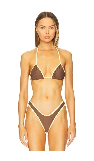 Lovers & Friends Harriet Top In Brown & Yellow