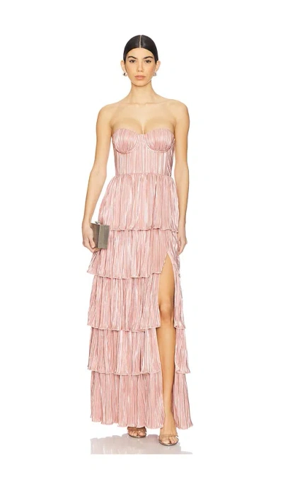 Lovers & Friends Hattie Gown In Rose