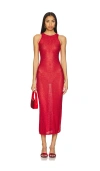 Lovers & Friends Hollis Sequin Midi Dress In Summer Red