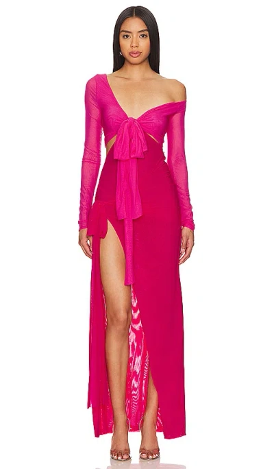 Lovers & Friends Jayleen Asymmetric 裙子 In Fuchsia