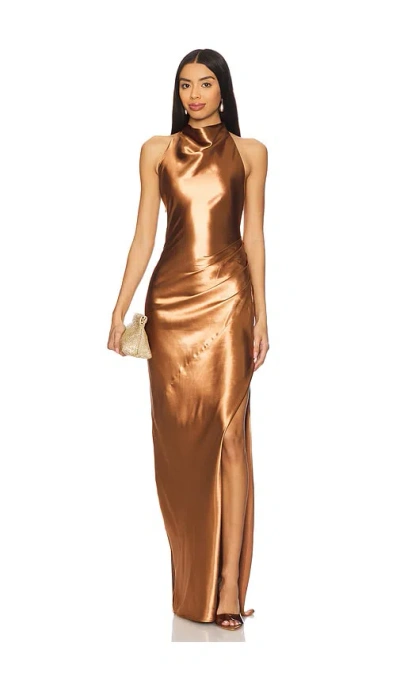 Lovers & Friends Kamiah Gown In 铜棕色