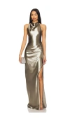 Lovers & Friends Kamiah Gown In 灰绿色