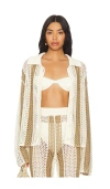 Lovers & Friends Kerim Stripe Top In Tan